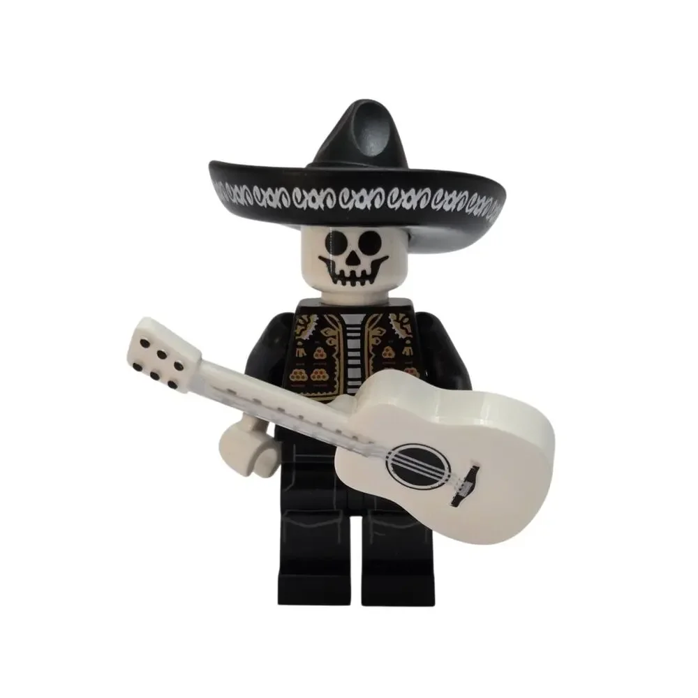 LEGO Day of the Dead Skeleton Mariachi Band Minifigure MOC Lot Guitars Halloween
